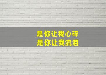 是你让我心碎 是你让我流泪